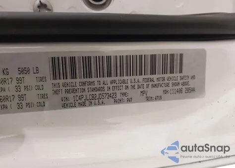 2018 Jeep Cherokee Latitude Fwd из США, поврежденный, VIN 1C4PJLCB2JD573423